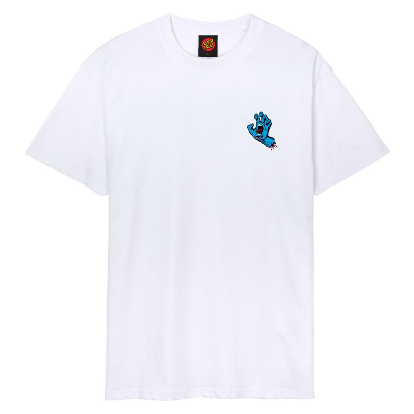 SANTA CRUZ SCREAMING HAND CHEST TEE - Bianco - vista 4