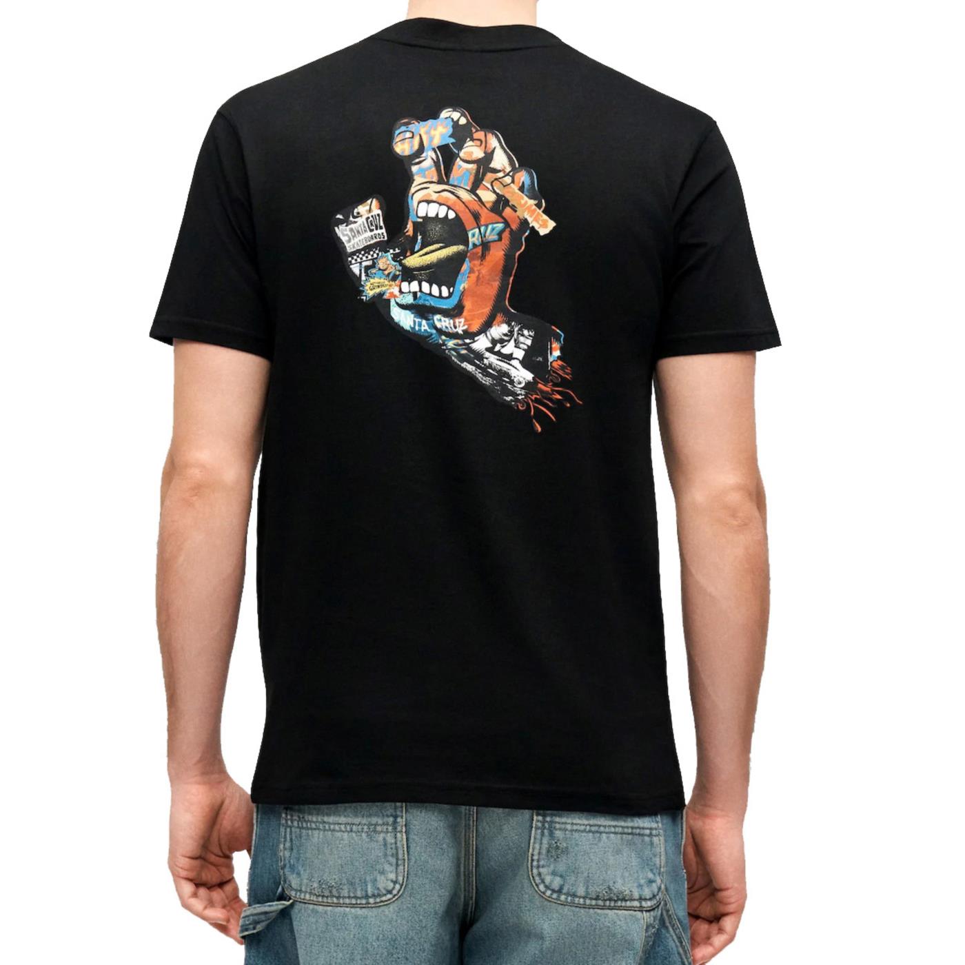 SANTA CRUZ COLLAGE HAND T-SHIRT - Nero - vista 2