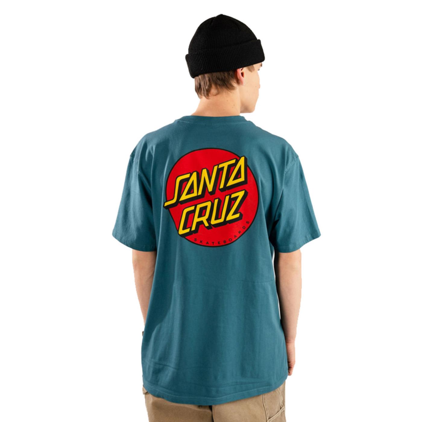 SANTA CRUZ CLASSIC DOT CHEST T-SHIRT - Turchese - vista 2