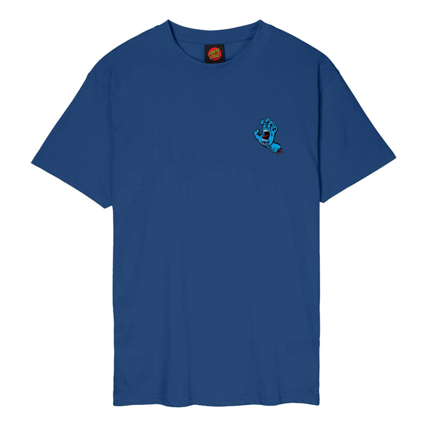 SANTA CRUZ SCREAMING HAND CHEST TEE - Blu Royal - vista 3