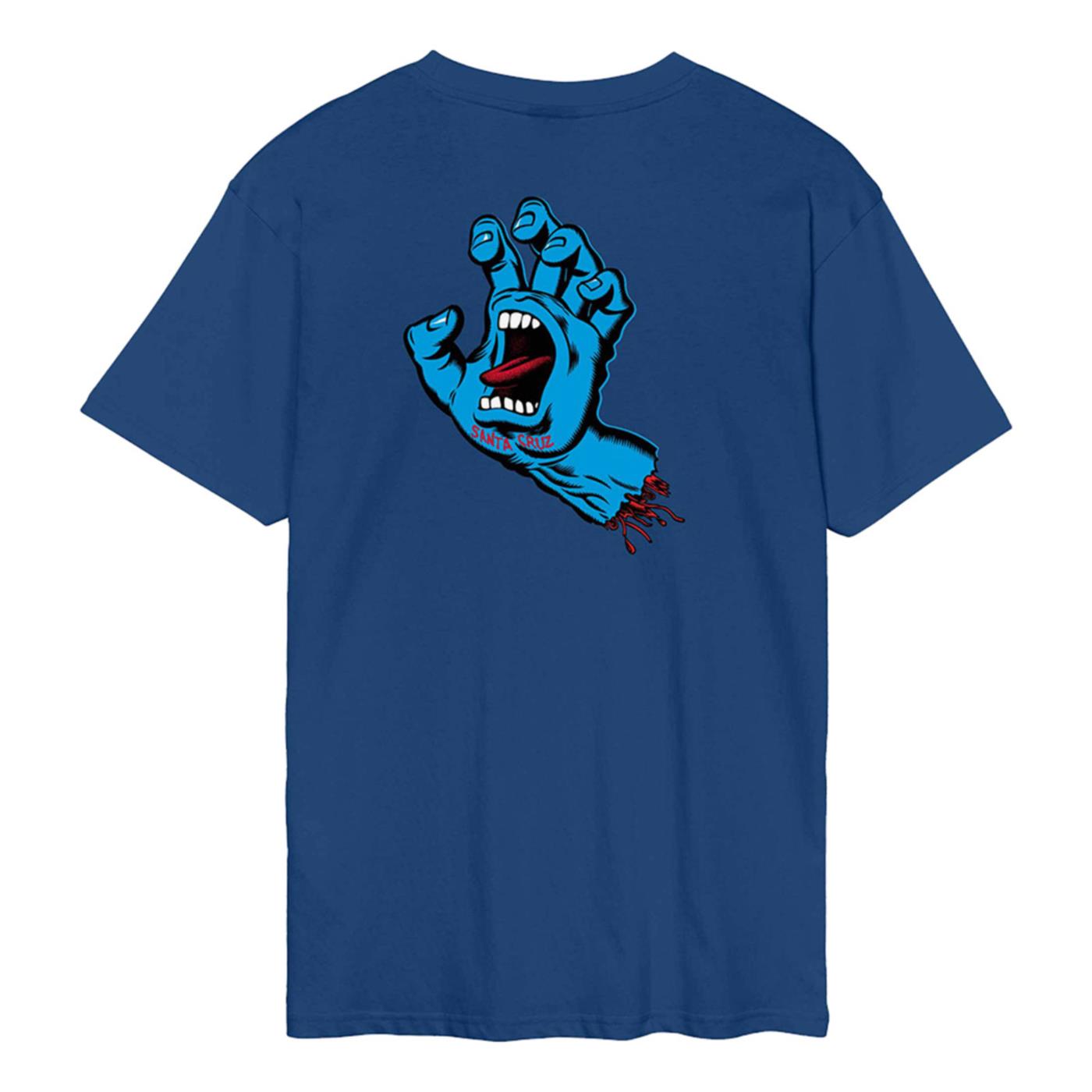 SANTA CRUZ SCREAMING HAND CHEST TEE - Blu Royal - vista 4