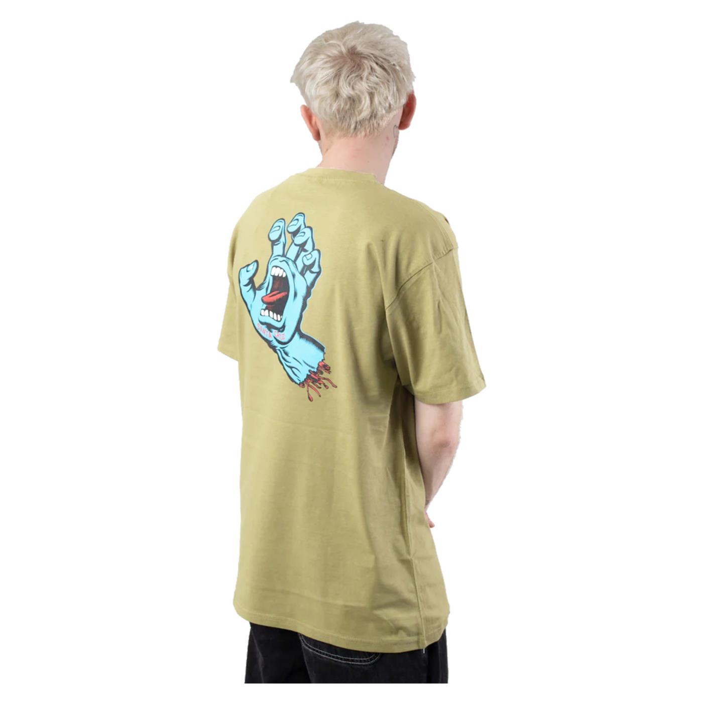 SANTA CRUZ SCREAMING HAND CHEST TEE - Verde - vista 2