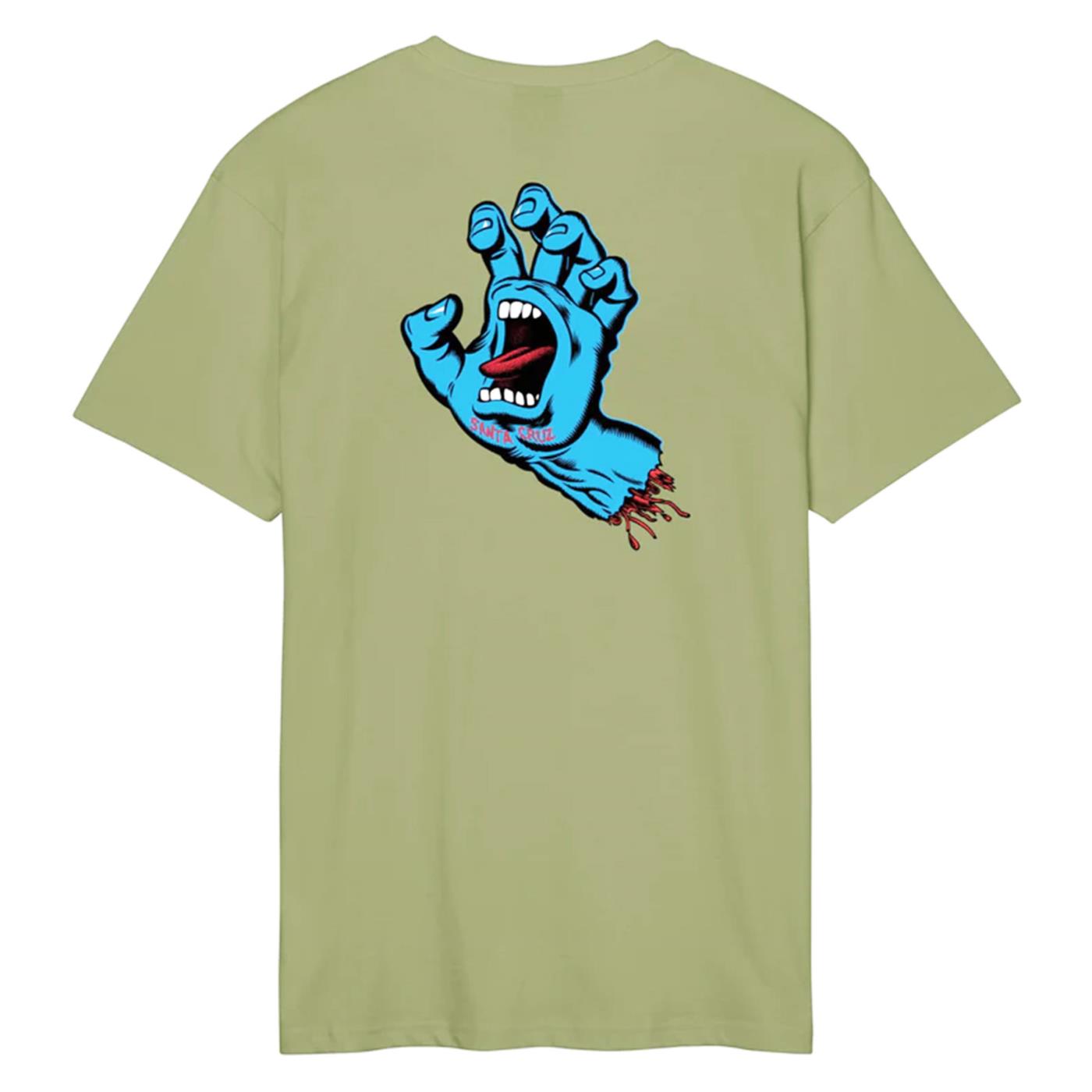 SANTA CRUZ SCREAMING HAND CHEST TEE - Verde - vista 3