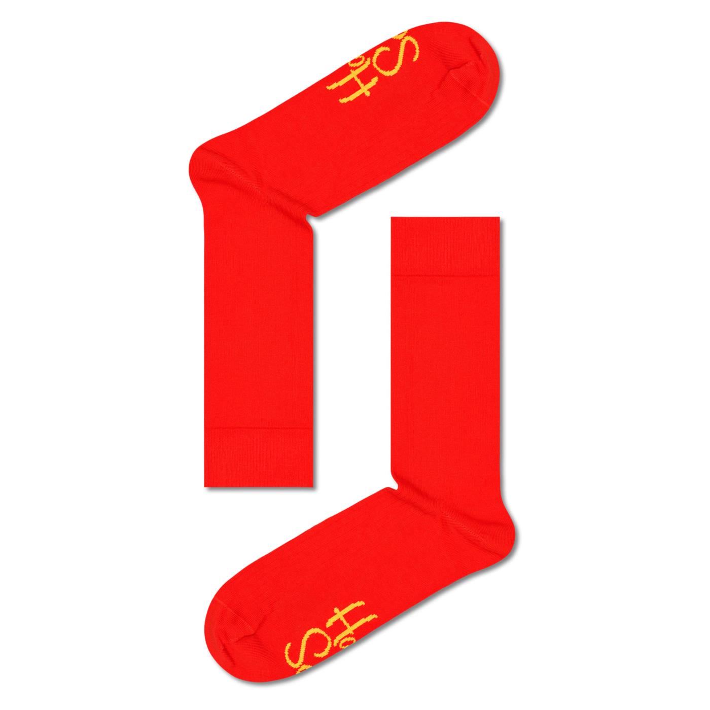 HAPPY SOCKS SOLID RIB SOCK - Rosso - immagine principale