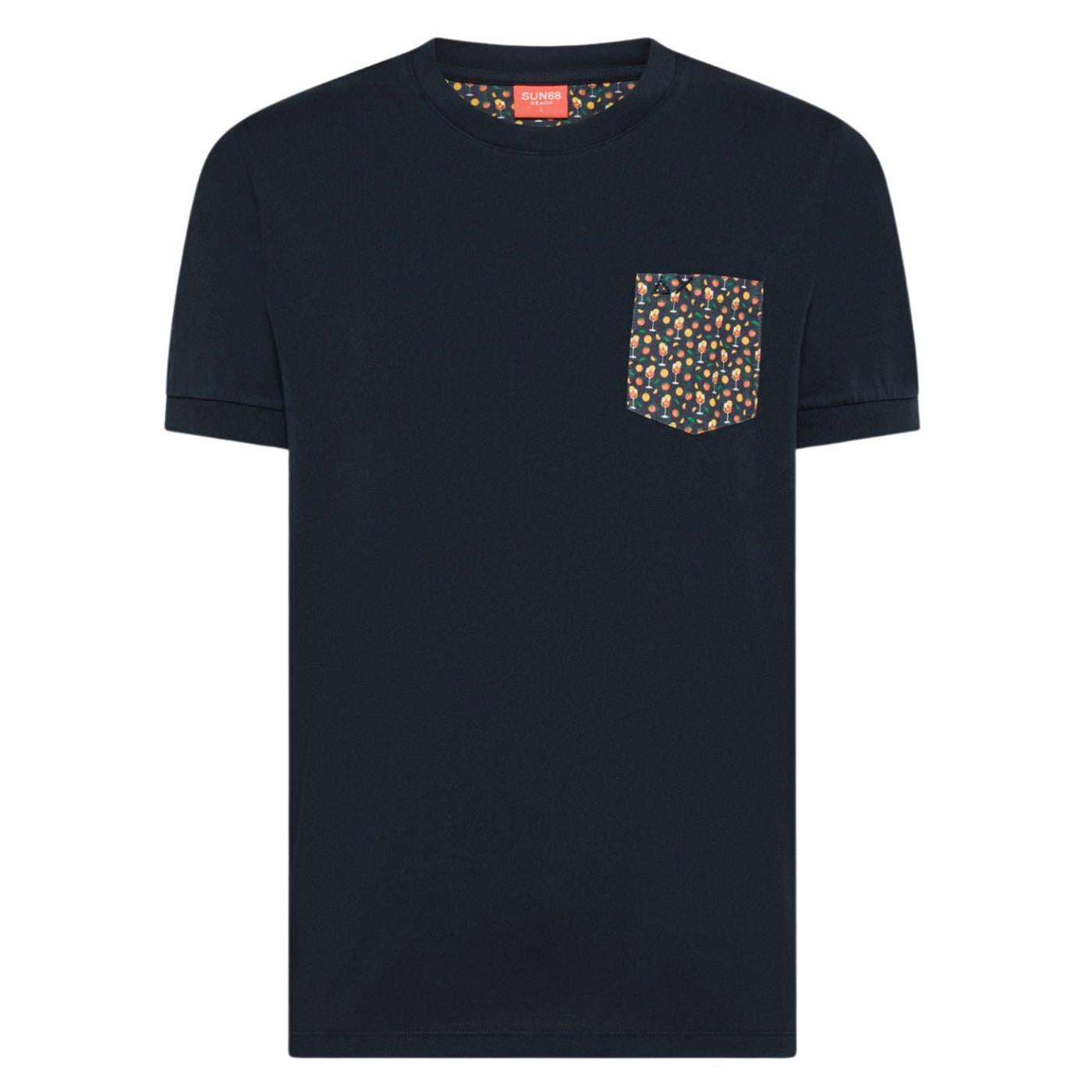 SUN68 T-SHIRT POCKET BEACH - C1-blu - immagine principale