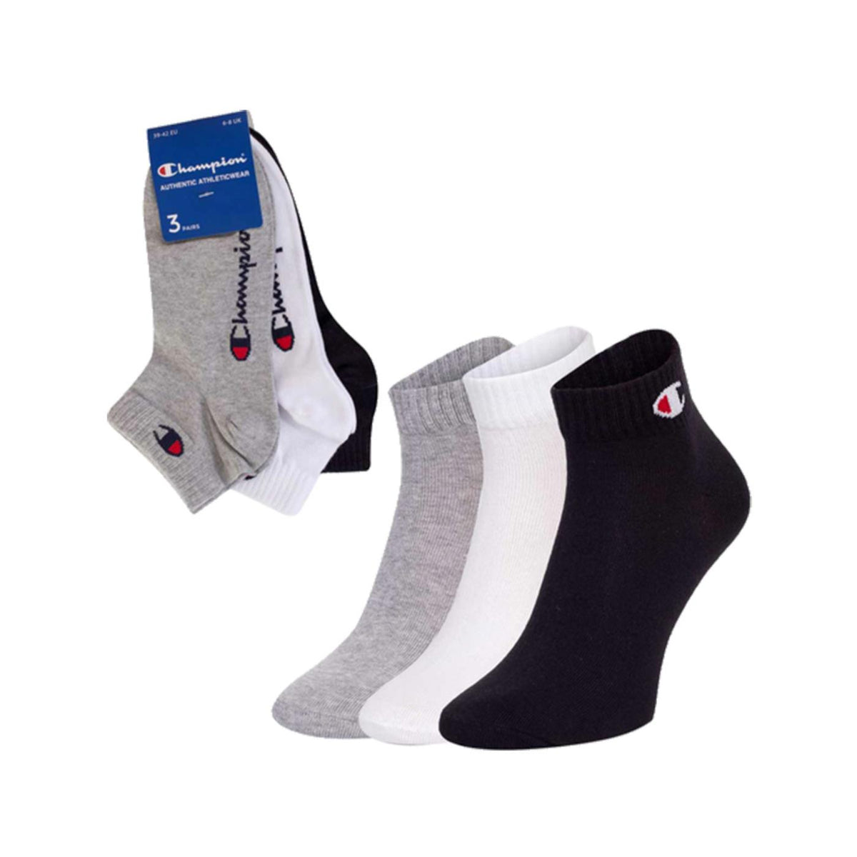 CHAMPION 3PK QUARTER SOCKS