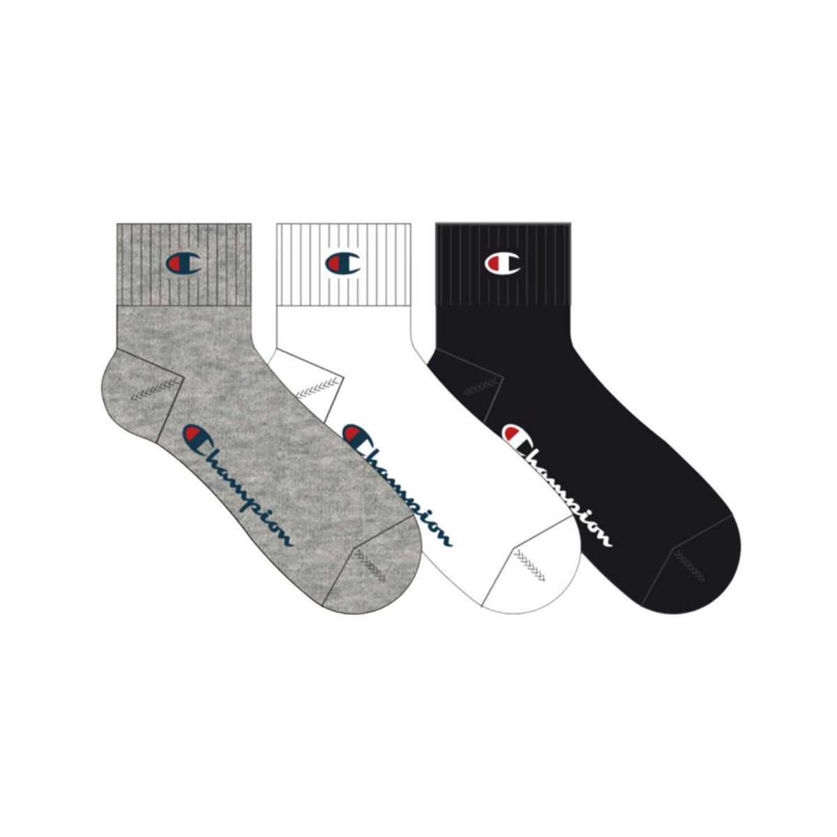 CHAMPION 3PK QUARTER SOCKS