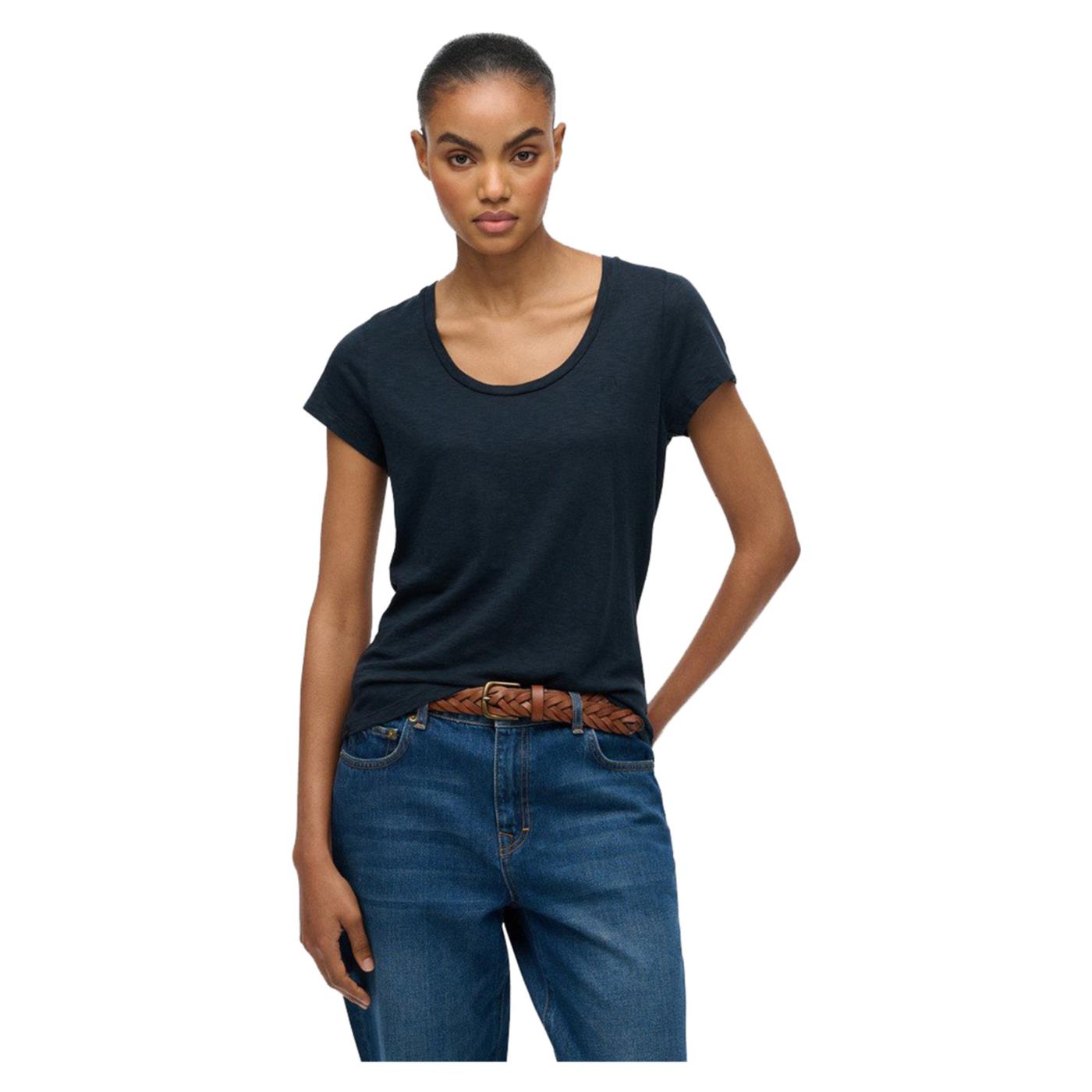 SUPERDRY STUDIOS SCOOP NECK TEE - Blu - immagine principale