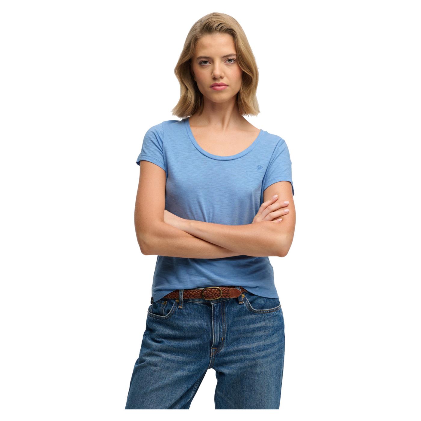 SUPERDRY STUDIOS SCOOP NECK TEE - Azzurro - immagine principale