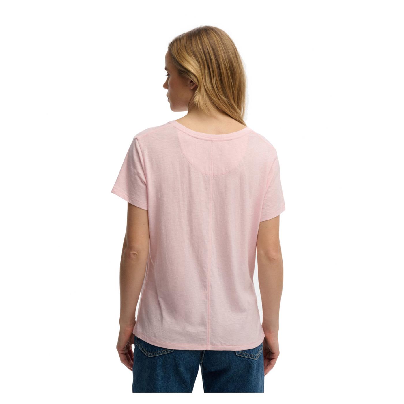 SUPERDRY STUDIOS SLUB EMB VEE TEE - Rosa - vista 2