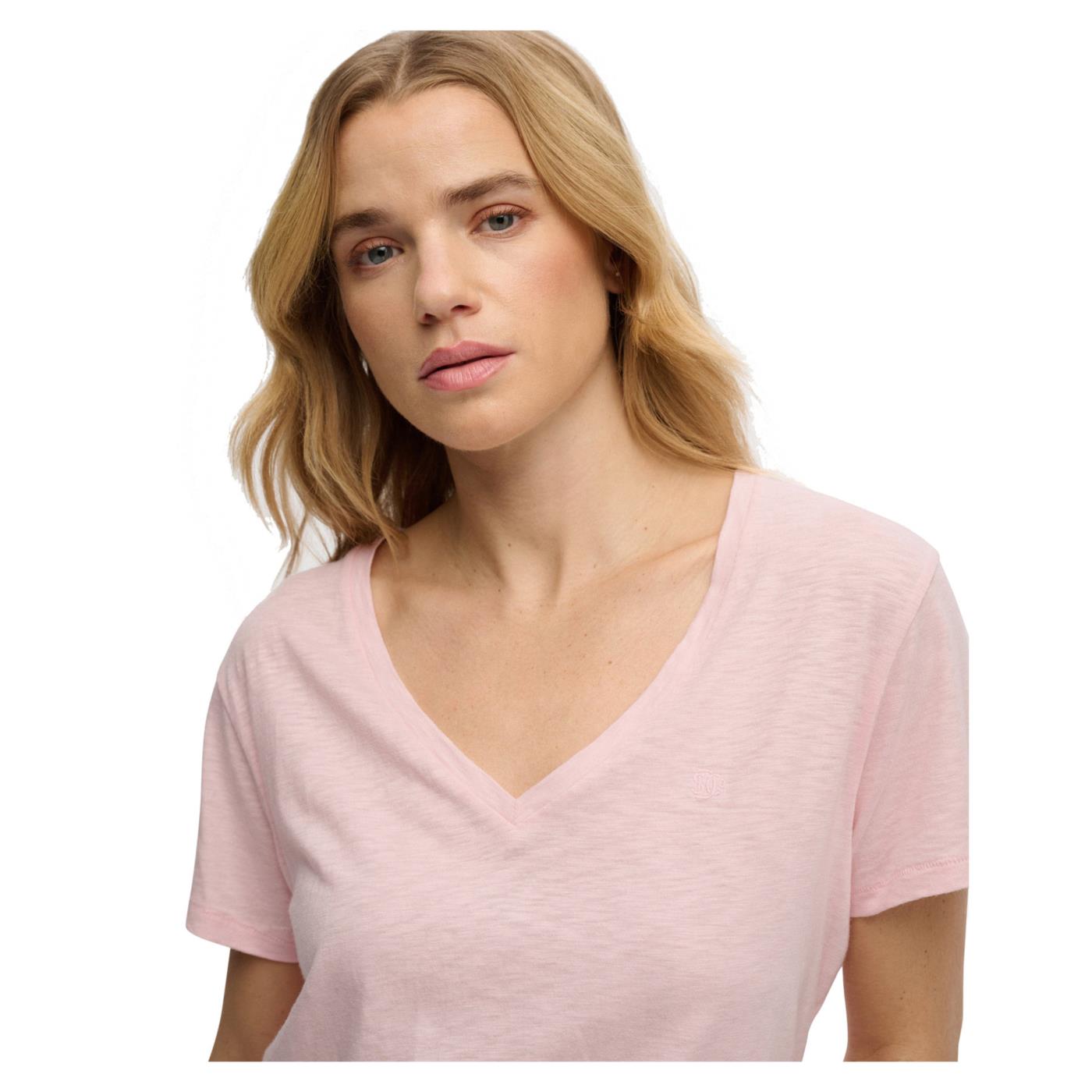 SUPERDRY STUDIOS SLUB EMB VEE TEE - Rosa - vista 3