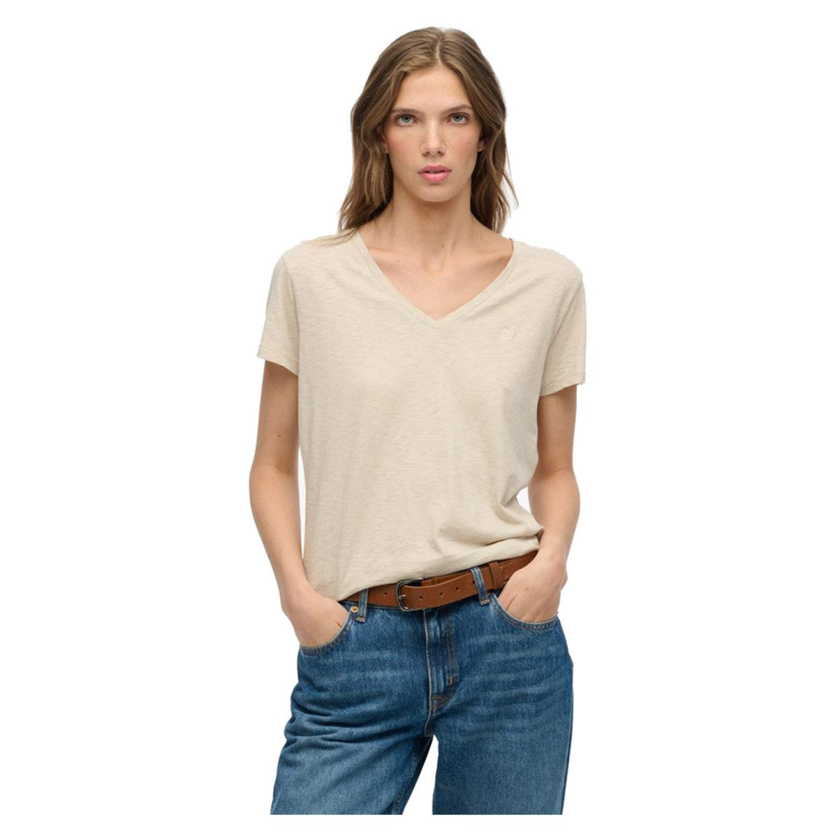 SUPERDRY STUDIOS SLUB EMB VEE TEE