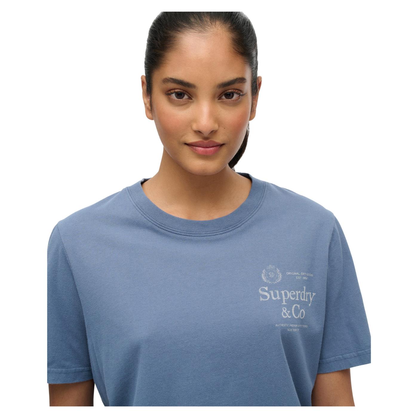 SUPERDRY LUXE CASUAL RLXD W TEE - Blu - vista 3
