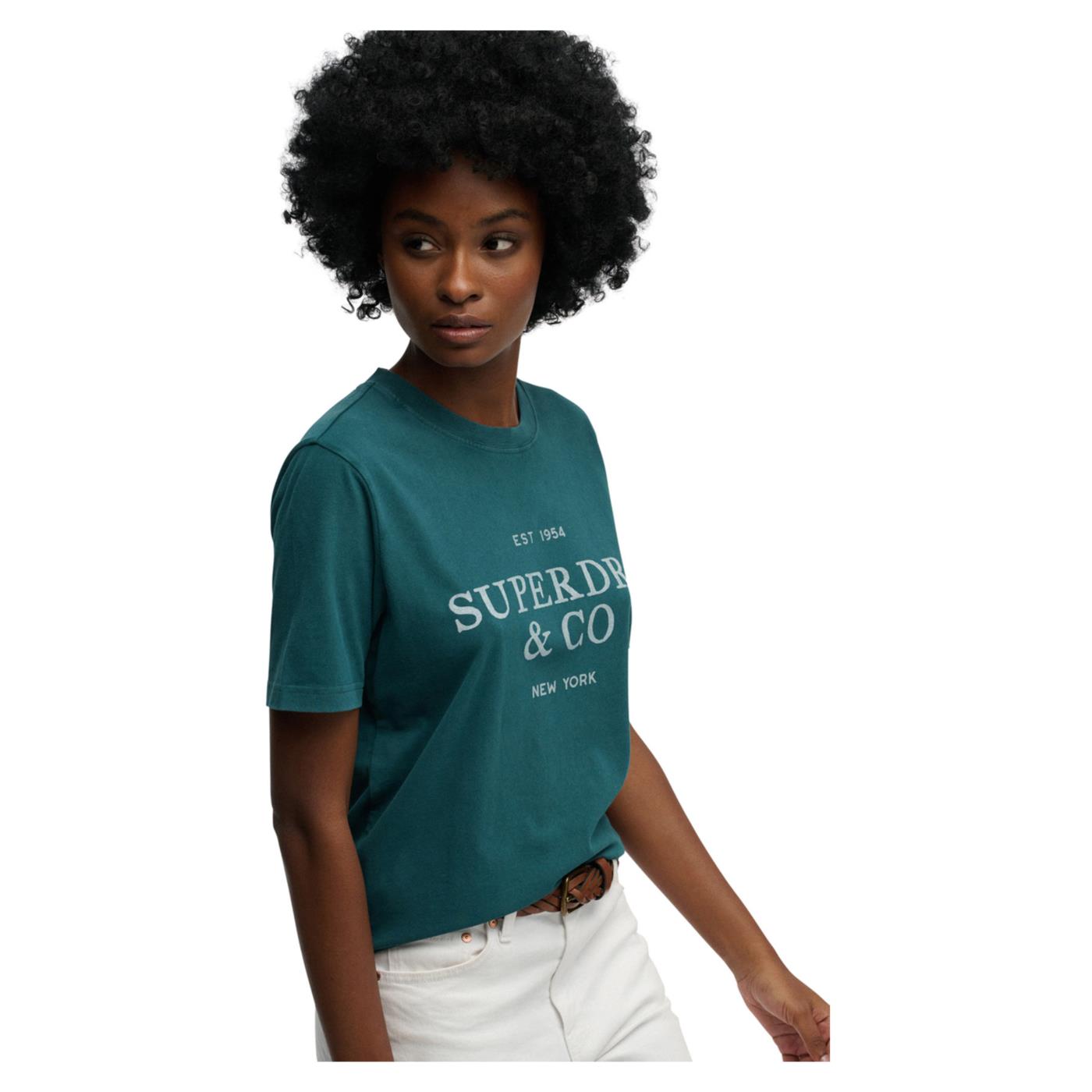 SUPERDRY LUXE CASUAL RLXD W TEE - Verde - vista 2