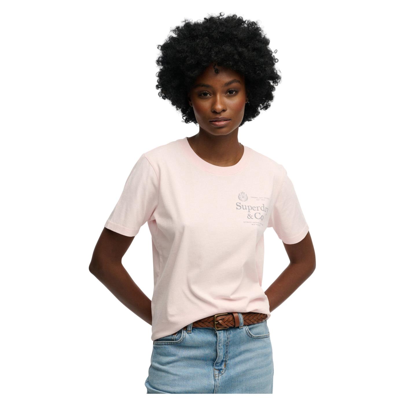 SUPERDRY LUXE CASUAL RLXD W TEE - Rosa - immagine principale
