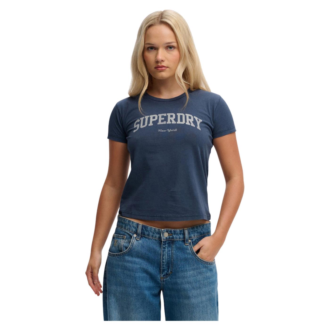 SUPERDRY FITTED GRAPHIC W TEE - Blu - immagine principale