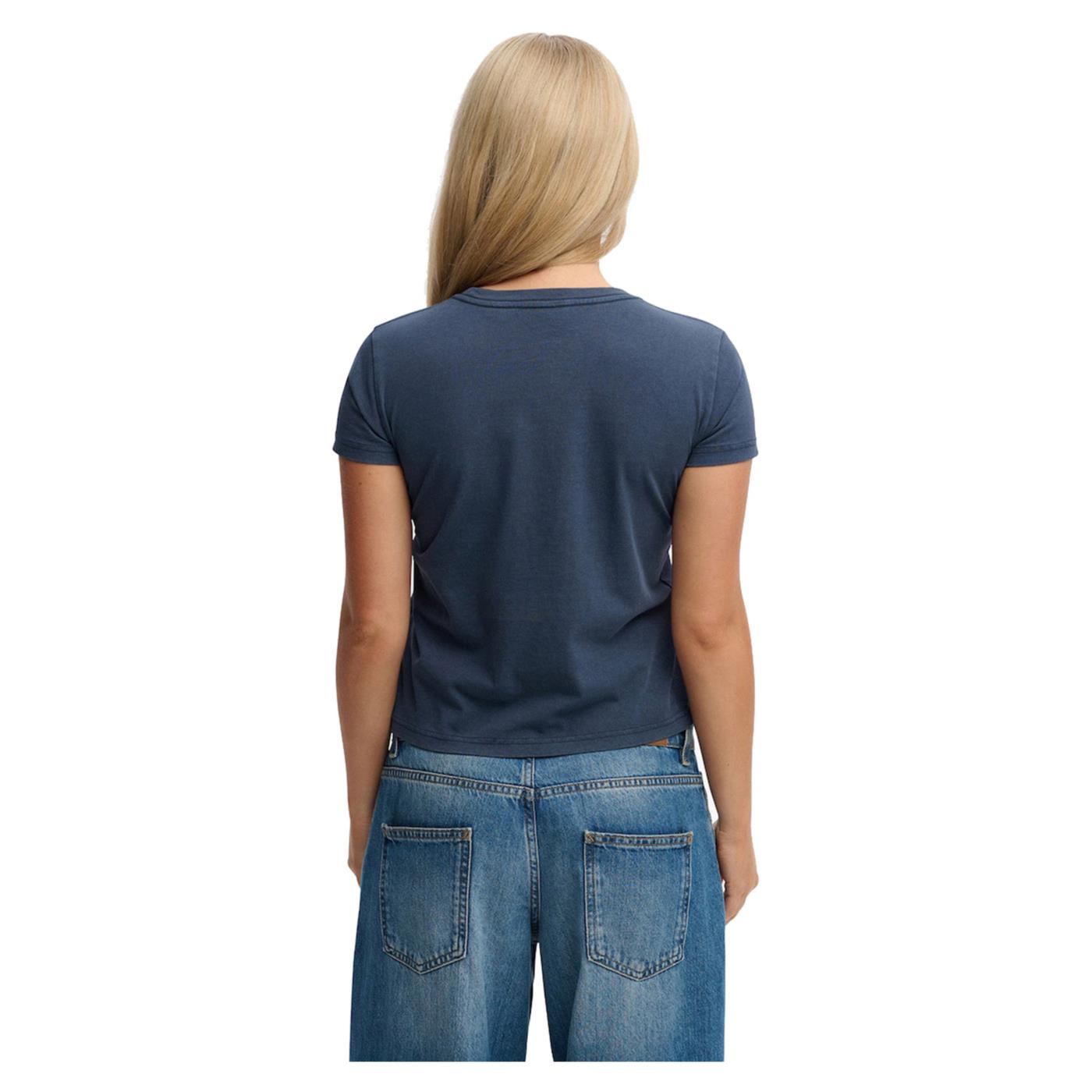 SUPERDRY FITTED GRAPHIC W TEE - Blu - vista 2