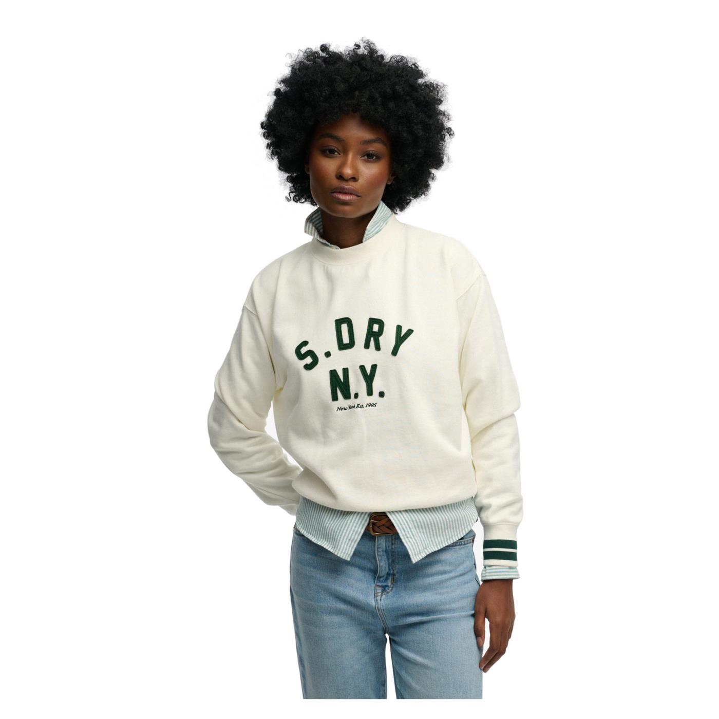 SUPERDRY COUNTRY CLUB APPLIQ CREW - Bianco - immagine principale