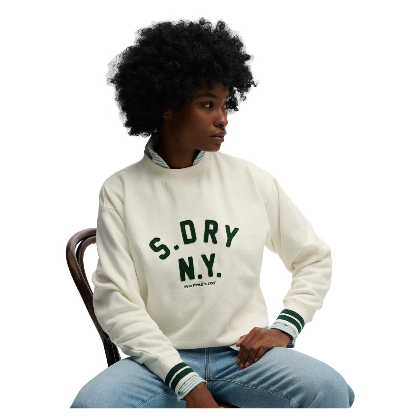 SUPERDRY COUNTRY CLUB APPLIQ CREW - Bianco - vista 3