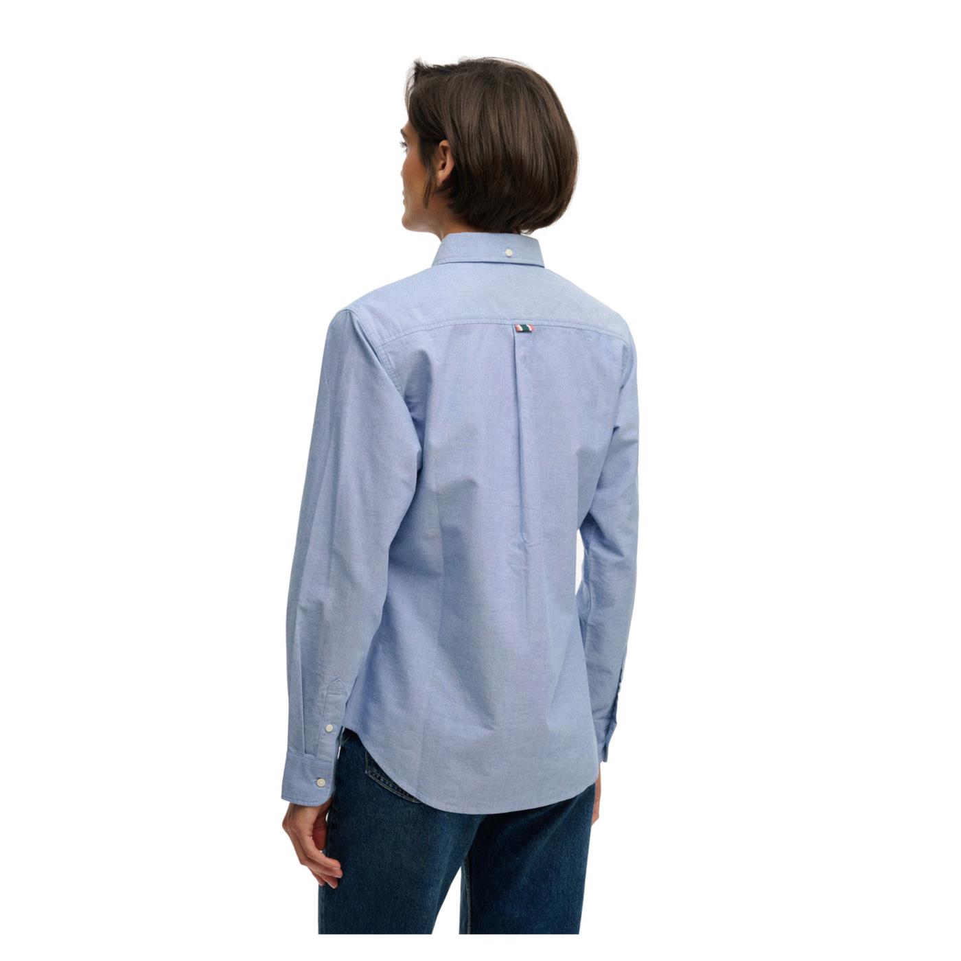 SUPERDRY SLIM OXFORD BD LS W SHIRT - Azzurro - vista 2