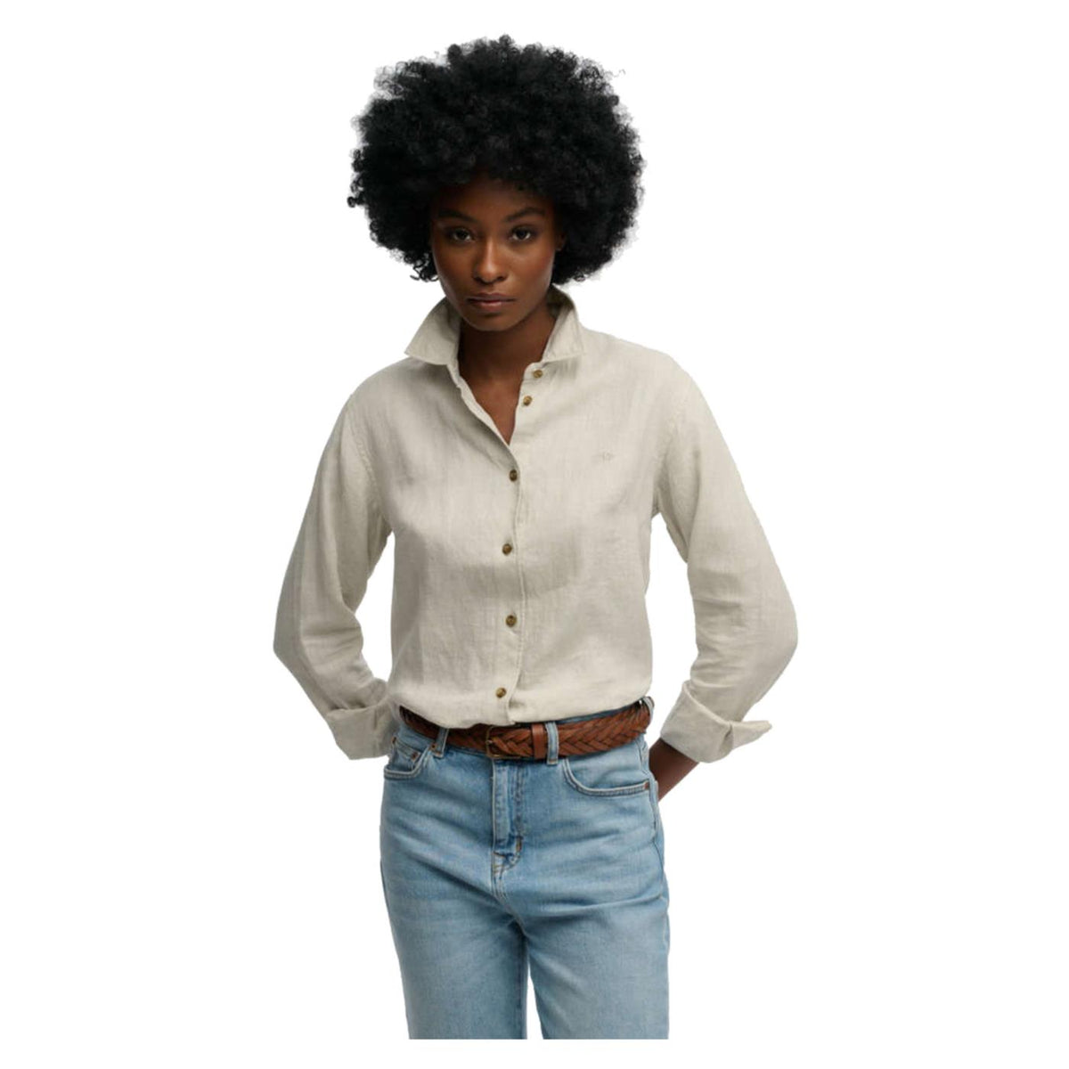 SUPERDRY LINEN BOYFRIEND SHIRT