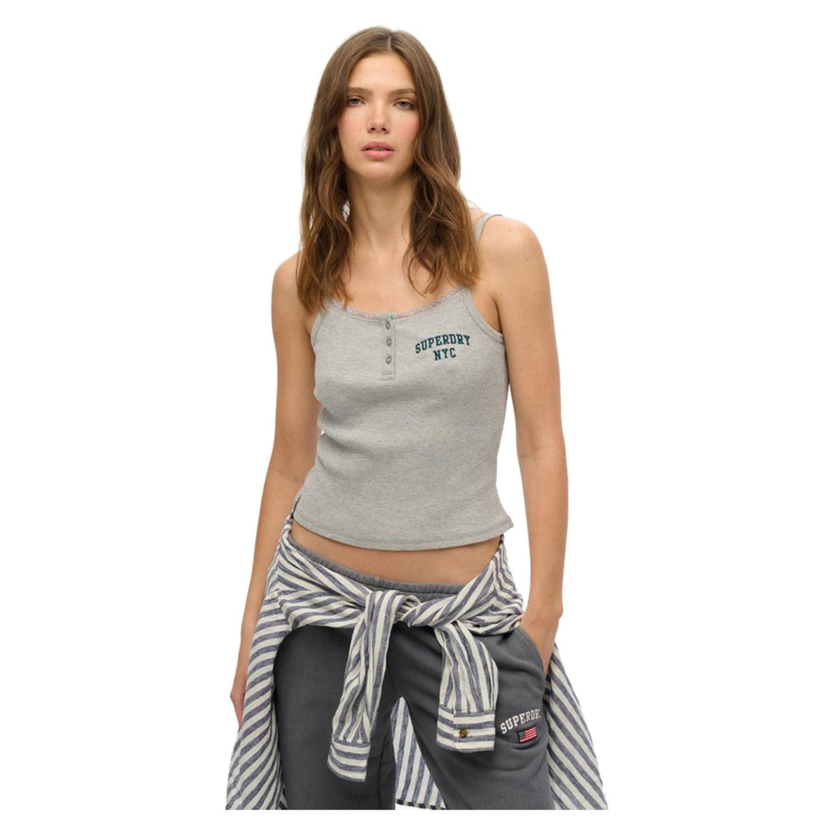 SUPERDRY ATH EMBROIDER BUTTON CAMI
