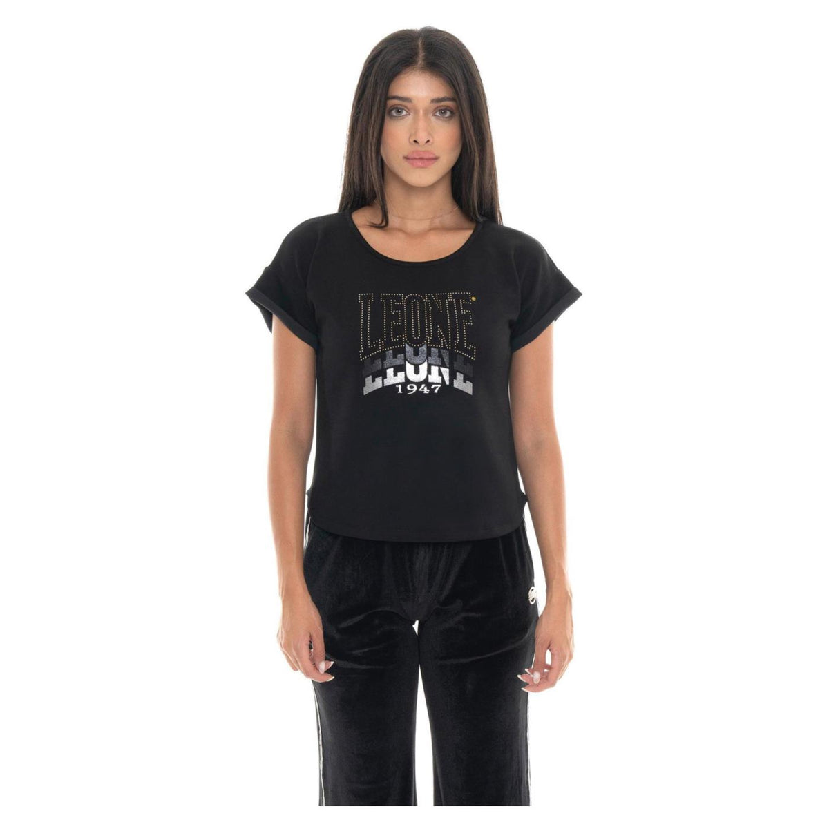 LEONE T-SHIRT W GOLD STUDS