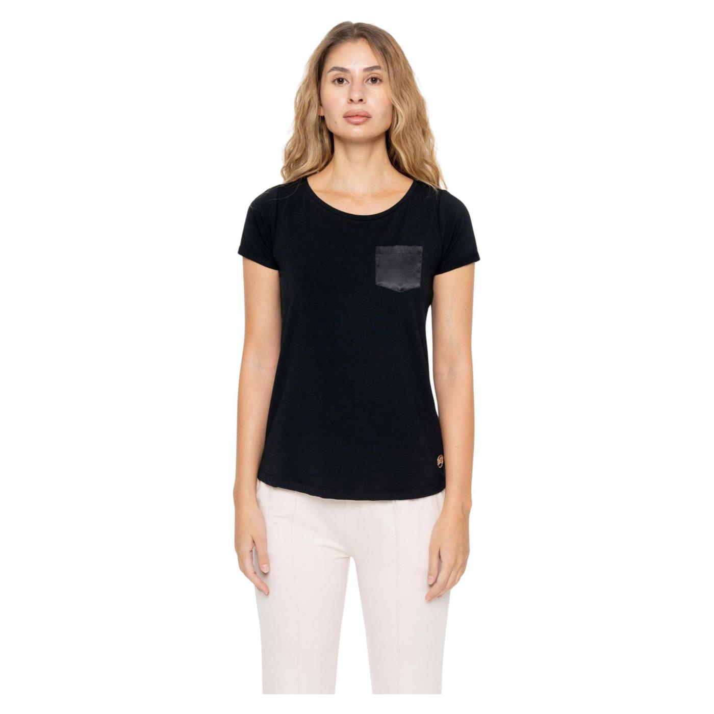 LEONE T-SHIRT SATIN CLASSY - Nero - immagine principale