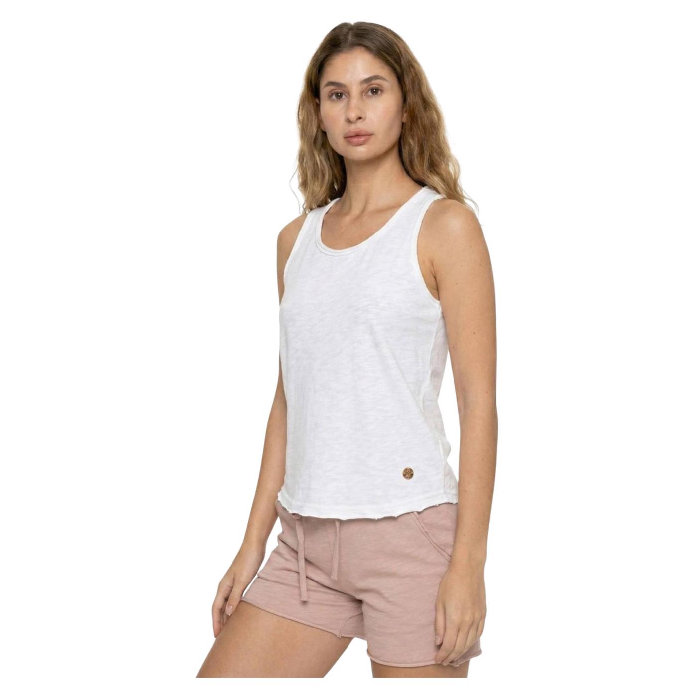 LEONE CANOTTA W COTONE FIAMMATO - Bianco - vista 2