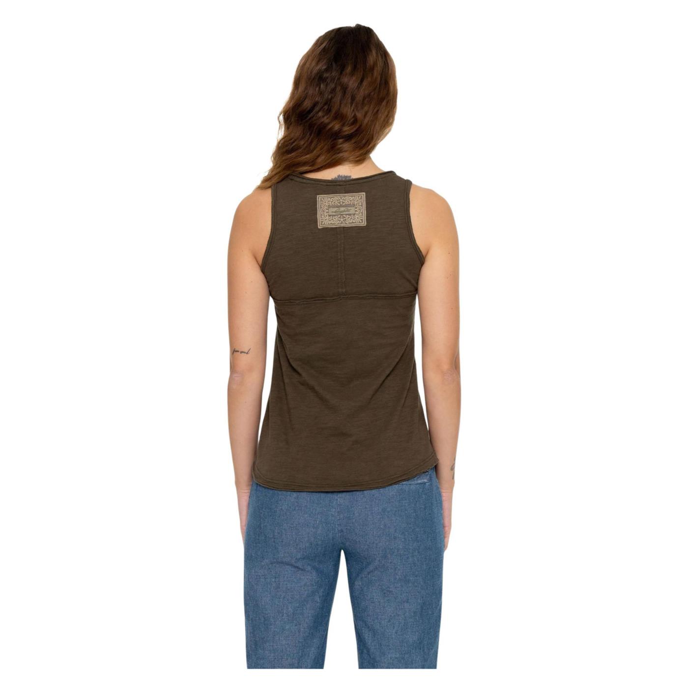 LEONE CANOTTA W COTONE FIAMMATO - Marrone scuro - vista 2