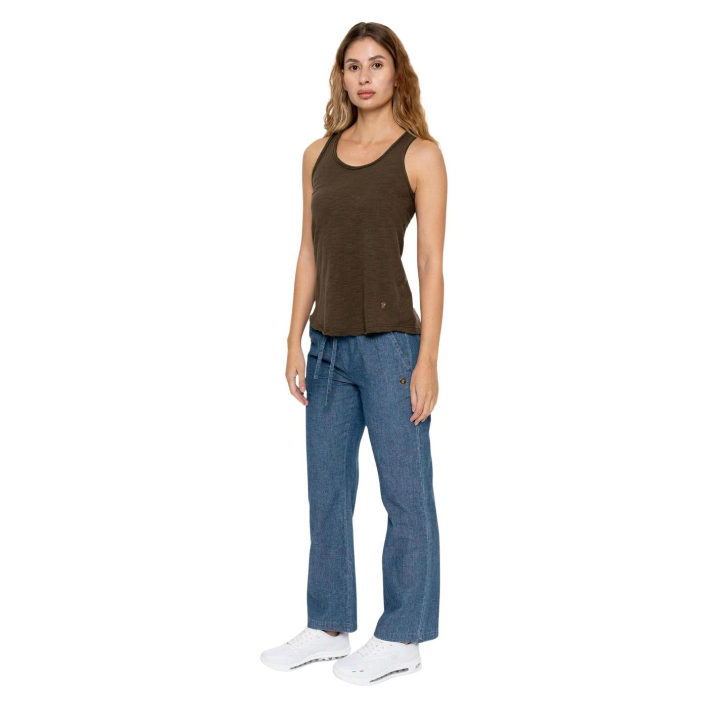 LEONE CANOTTA W COTONE FIAMMATO - Marrone scuro - vista 4