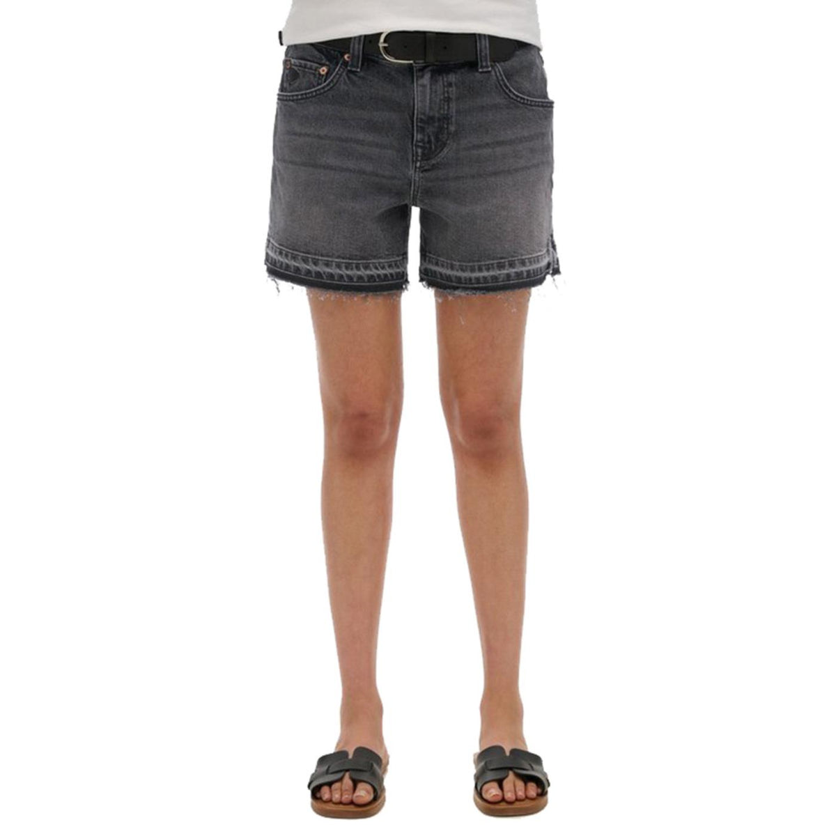 SUPERDRY W MID RISE CUT OFF SHORT
