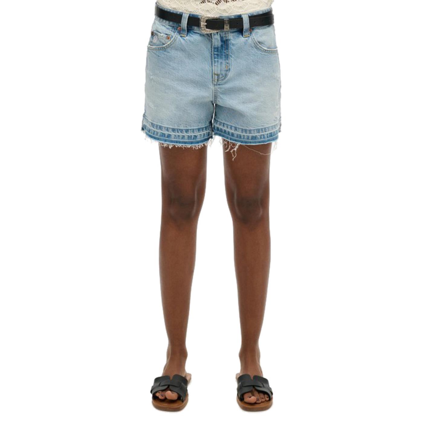 SUPERDRY W MID RISE CUT OFF SHORT
