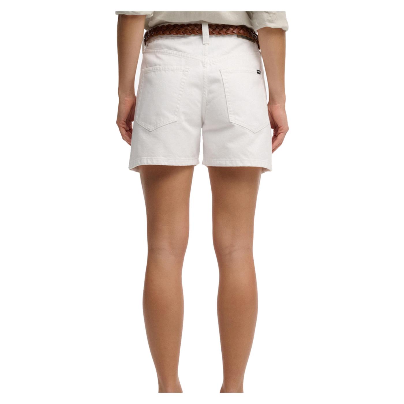 SUPERDRY MID RISE DENIM SHORT - Bianco - vista 2