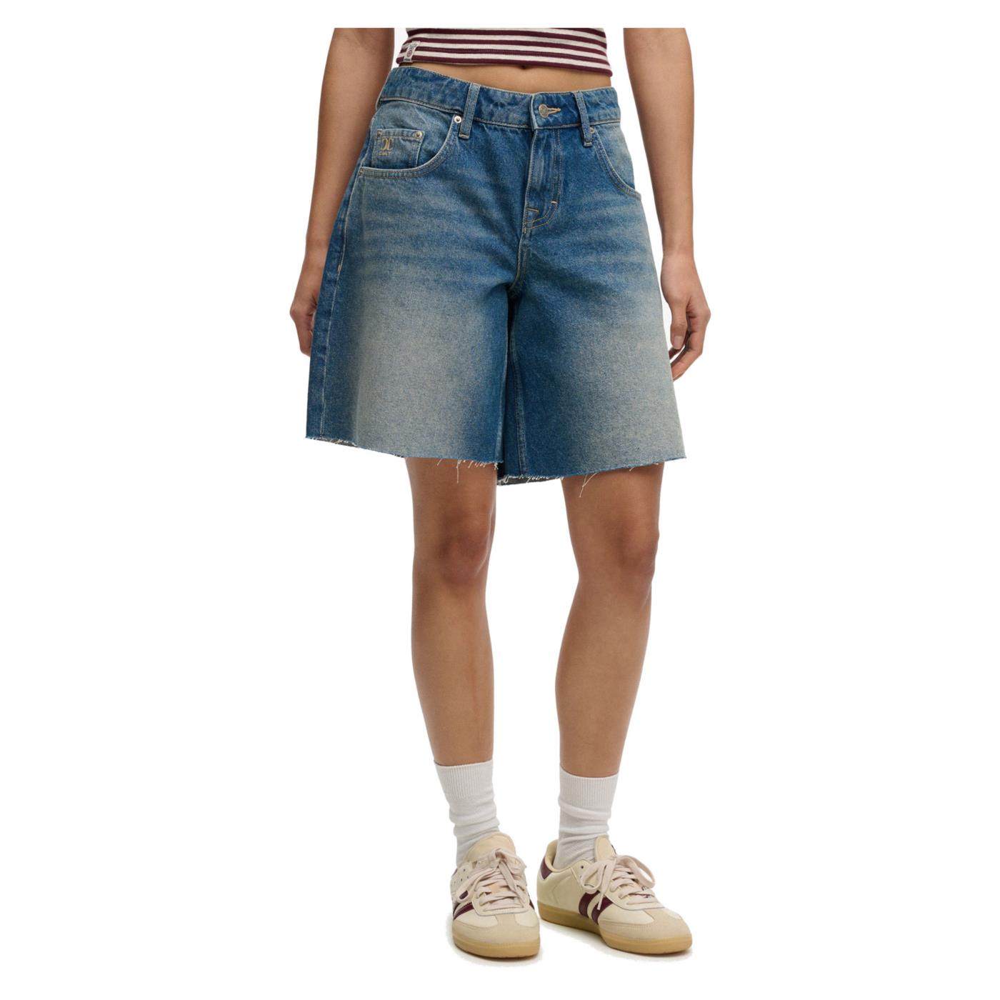 SUPERDRY MID RISE BAGGY SHORT - Denim - immagine principale