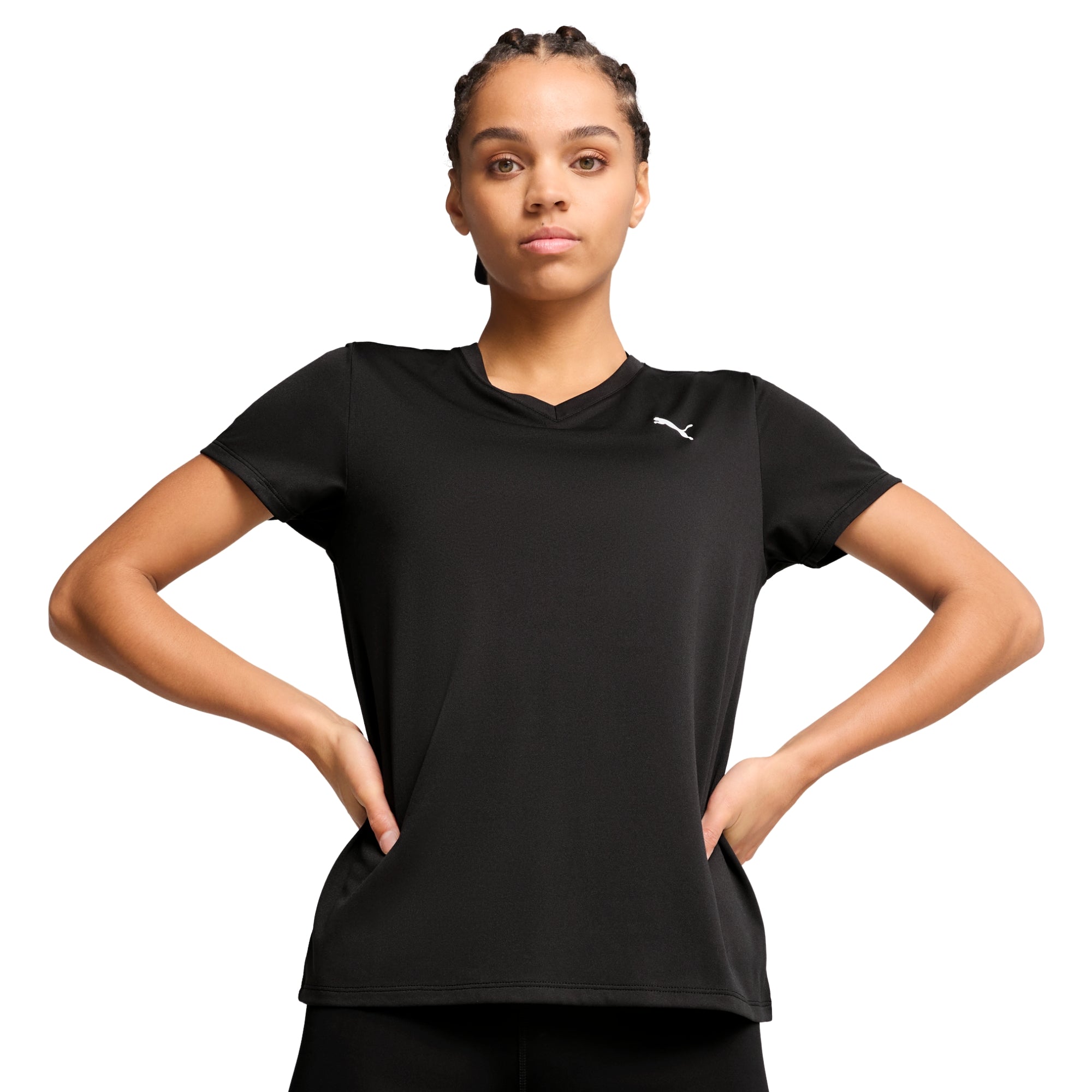 PUMA TAD ESSENTIAL VNECK W TEE - Nero - immagine principale