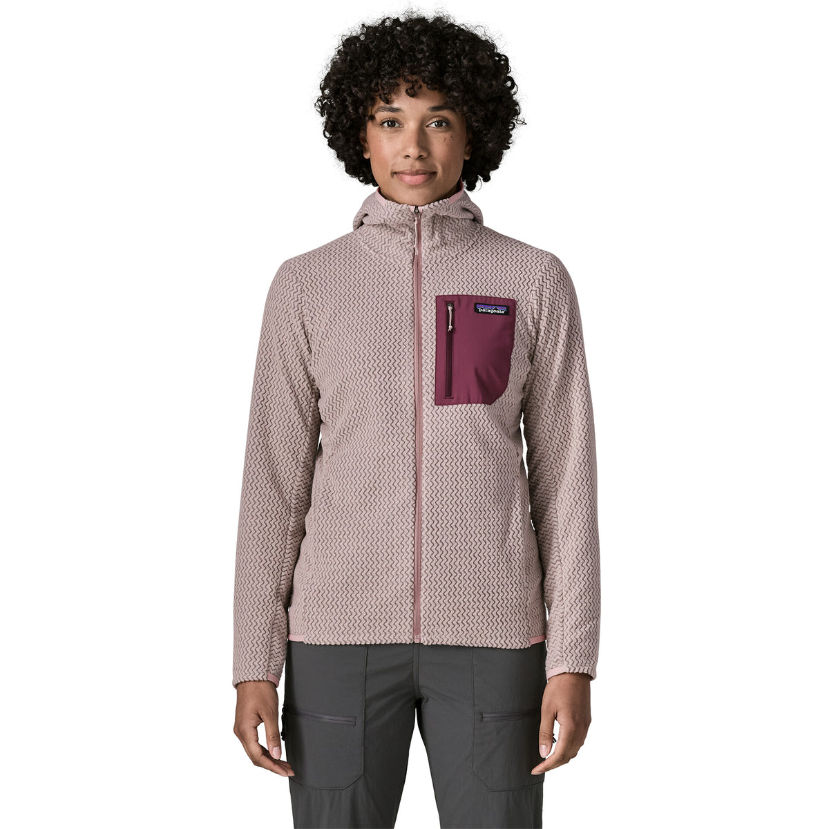 PATAGONIA R1 AIR FULL ZIP HOODY W - Rosa - immagine principale