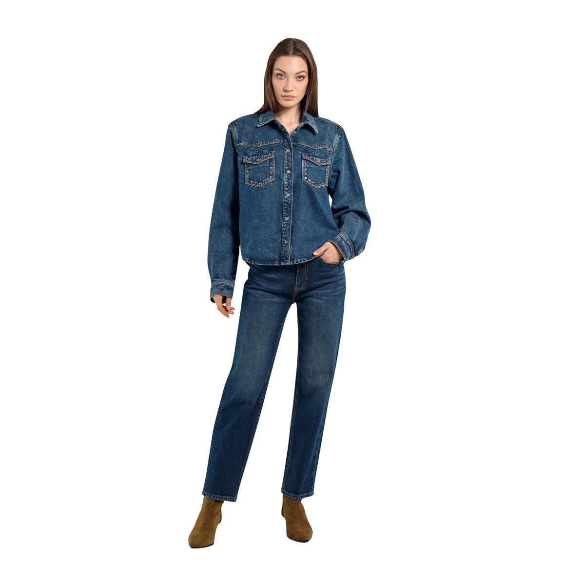 GAS GIARA SHIRT W DENIM FIX