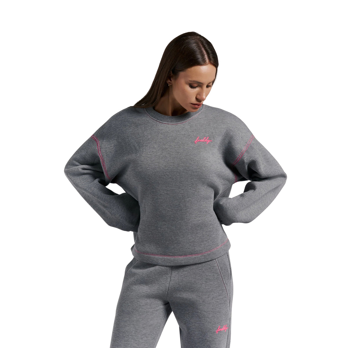 FREDDY W CREW BRUSHED FLEECE - Grigio scuro - immagine principale