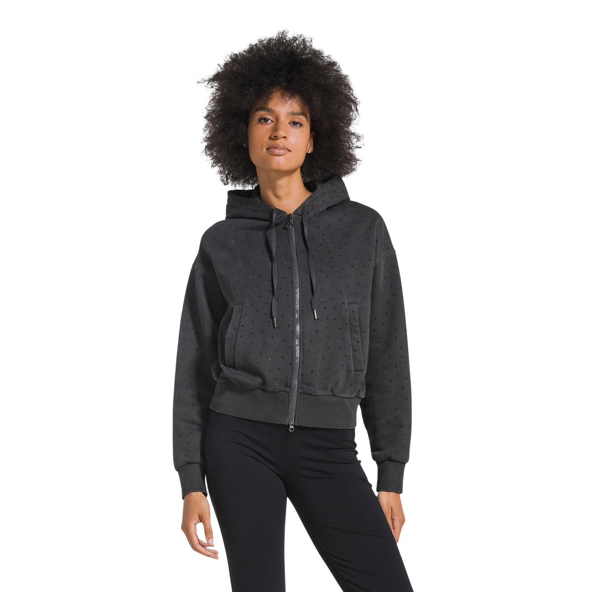 DEHA FELPA STRASS ZIP HOODY