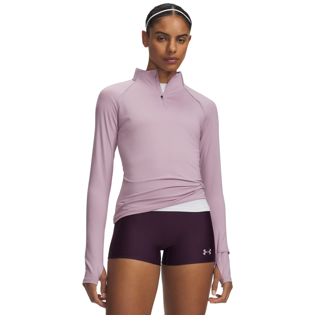 UNDER ARMOUR VELOCITI HALF ZIP W TEE - Lilla - immagine principale