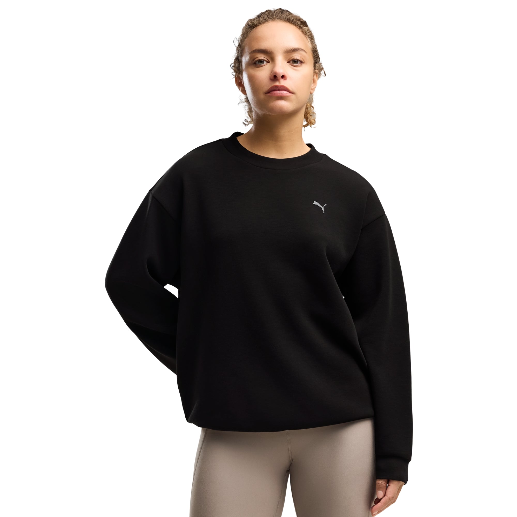 PUMA WOMAN CLOUDSPUN CREW NECK - Nero - immagine principale
