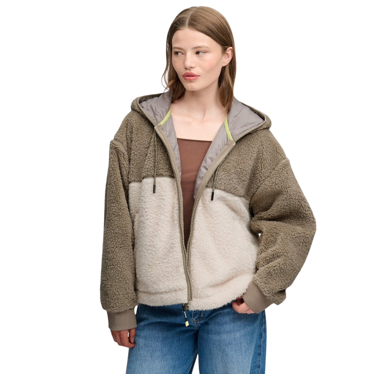 SUPERDRY WOMAN SUPER SOFT ZIPHOOD - Militare - immagine principale